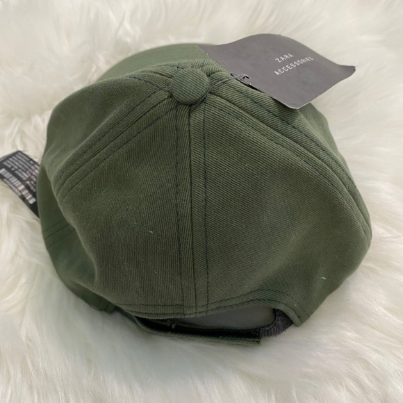 Zara Adjustable Ball Cap "Self Control". Military Green. One Size - Picture 3 of 6